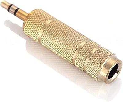 Adaptateur audio pour casque variable, microphone 6,5 mm à 3,5 mm, or