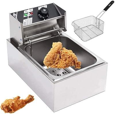 Friteuse électrique tomface friteuse friteuse domestique en acier inoxydable à réservoir unique