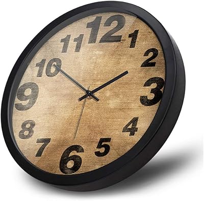 Horloge murale sans tic-tac, fonctionne à piles, moderne et créative, analogique, en lin