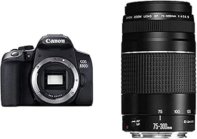 Kit d'objectif canon eos 850d + objectif 75-300 mm + objectif 50 mm