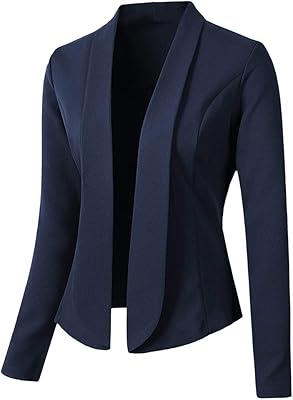 Blazer pour femme vêtements d'affaires couleur unie veste à manches longues manteau tenue
