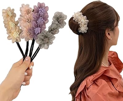 Machine à chignon, 4 pièces, machine à chignon à fleurs, machine à chignon