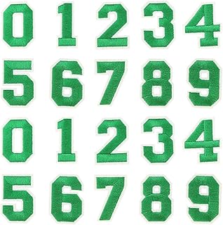 2 ensembles de patchs numériques appliqués 0-9 autocollants à repasser à coudre