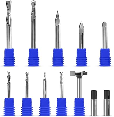 Idc woodcraft ensemble complet d'embouts de toupie cnc essentiels, 9 embouts de toupie