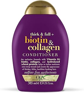 Ogx après-shampooing épais et complet enrichi en biotine et collagène, 385 ml