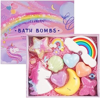 Coffret cadeau de bombes de bain bio ibs arc-en-ciel pour femmes et hommes