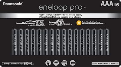 Panasonic bk-4hcca16fa piles ni-mh pré-rechargeables aaa eneloop pro, 16