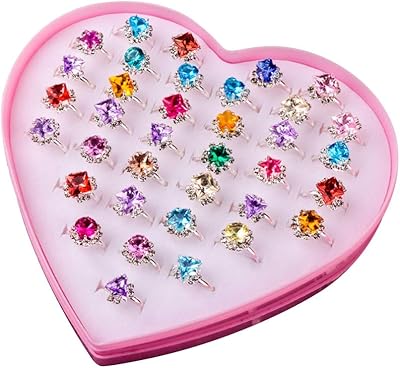 36 pièces d'anneaux de princesse modernes et mignons, anneaux de jouets pour enfants, anneaux de jeu pour enfants, filles et femmes. Diaytar : Votre destination shopping préférée au Sénégal