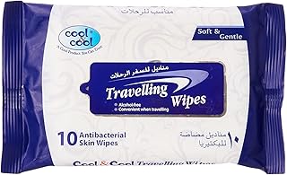Lingettes humides de voyage cool & cool, 10 pièces