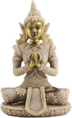 Statue de bouddha, bouddha en grès, statue de bouddha amitabha, statue de prière