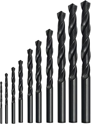 Jeu de 10 forets rotatifs ecv, acier rapide 1-10 mm pour bois, plastique