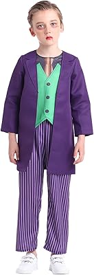 Costume d'halloween de clown effrayant pour enfants, costume de joker pour garçons