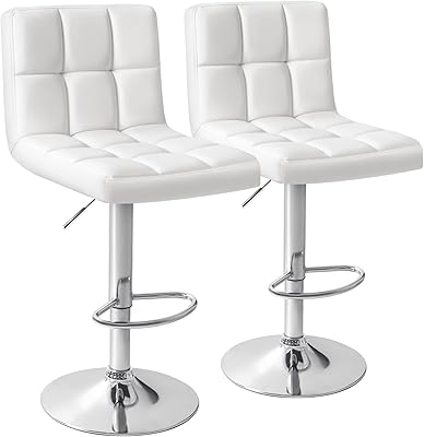 Chaise de bar hydraulique pivotante sans accoudoirs en similicuir réglable moderne pour cuisine