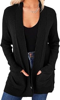 Cardigan décontracté ouvert sur le devant à manches longues pour femme avec un design
