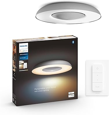 Plafonnier philips hue smart white [argent] avec bluetooth fonctionne avec alexa google assistant