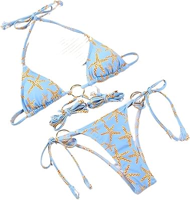 Maillot de bain bikini triangle réglable pour femme, maillot de bain ajouré, ensemble