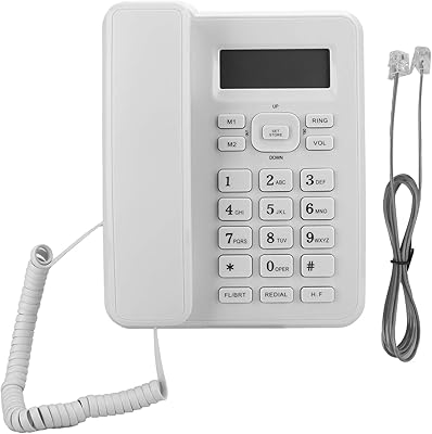 Téléphone filaire avec double système fsk/dtmf, téléphone fixe de bureau avec écran rétroéclairé