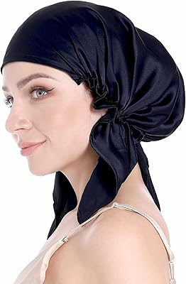 Bonnet de nuit en soie bonnet avec chouchou 100 % soie pour cheveux