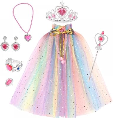 Goodrun ensemble de costumes de cape de princesse pour filles jupe et voile