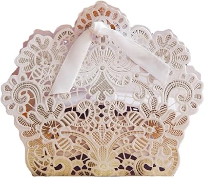 100 pièces/ensemble multicolore creux bronze dentelle bricolage artisanat boîte faveur de mariage gâteau