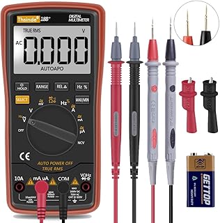 Multimètre numérique automatique trms 6000 avec batterie à pinces crocodile et test-calcul