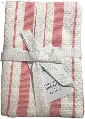 Assiettes à rayures classiques williams sonoma en rose géranium (lot de 4)