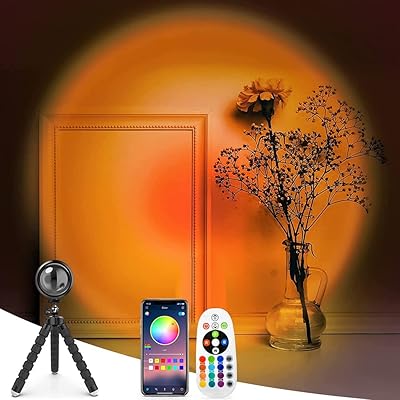 Lampe d'éclairage led coucher de soleil avec télécommande pour la décoration de la pièce,