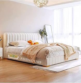 R2r furniture cadre de lit rembourré en velours queen size avec matelas