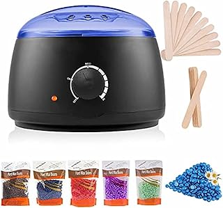 Kit chauffe-cire électrique pour épilation avec 5 paquets de grains de cire