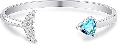 Bracelet queue de sirène en forme de dauphin, manchette ouverte en zircone cubique