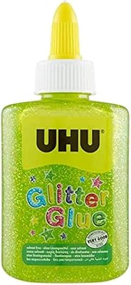 Colle à paillettes verte uhu 885 ml superbes effets de pour l'artisanat le slime