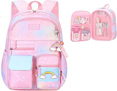Sac à dos pour filles, sac à dos pour enfants avec compartiments