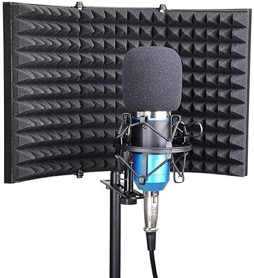 Bouclier d'isolation de microphone à 3 portes iwinner, mousse insonorisante pour microphone