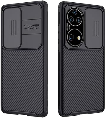 Coque fine camshield avec protecteur d'appareil photo pour huawei p50 pro, noir