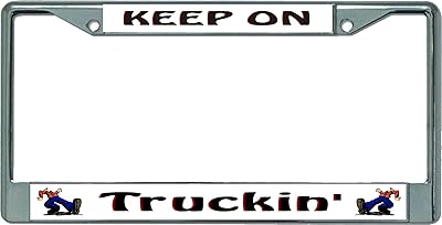 Cadre de plaque d'immatriculation chromé keep on truckin'