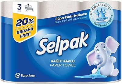 Rouleaux d'essuie-tout super absorbants sealpak - paquet de 3 rouleaux (3x3 épaisseurs)