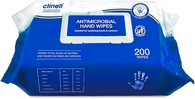 Lingettes antibactériennes pour les mains clenyl cahw200 adaptées aux et aux surfaces paquet