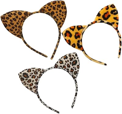 Toyvian 3 pièces bandeau d'oreille de chat bandeaux d'oreille de léopard pour halloween