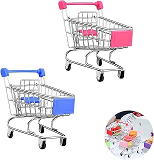 Mini chariot à main de supermarché, mini panier de supermarché, panier de courses