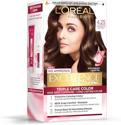 Crème colorante excellence l'oréal paris, 4,25 châtain, 72 ml + 100 g