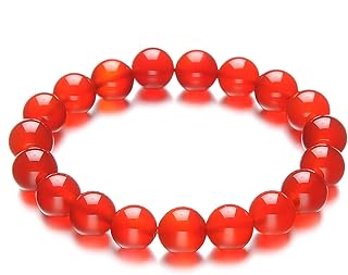 Bracelet en cristal d'agate rouge 10 mm, pierres de guérison pour femmes, bijoux