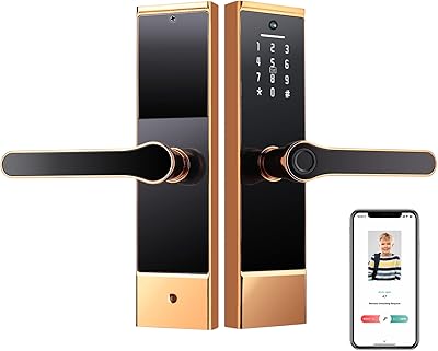Serrure de porte intelligente, serrure intelligente avec yeux de chat, serrure de porte
