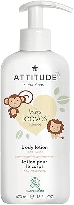 Lait corporel naturel baby leaves attitude - nectar de poire - 473 ml