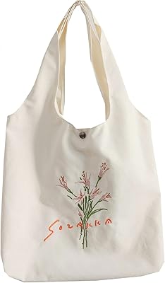 Grand sac fourre-tout en toile pour femmes filles enfants sac à bandoulière d'école