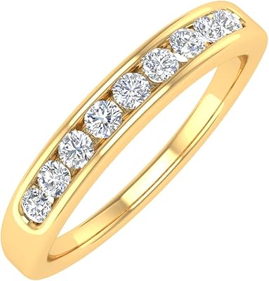 Bague de mariage unisexe avec diamant rond 1/4 carat en or 10 carats