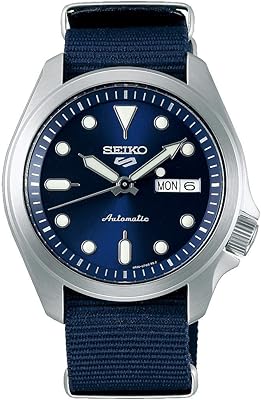 Montre analogique automatique seiko pour homme avec bracelet en nylon, srpe63k1, argent, argent