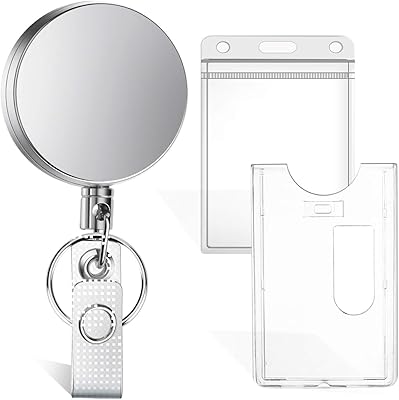 Porte-badge rétractable celizo avec anneau porte-clés à clip en métal avec porte-badge