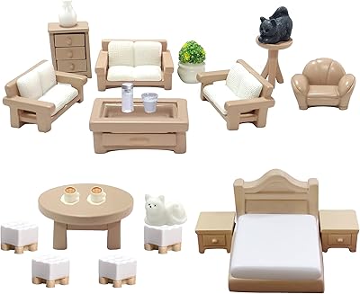 Ensemble de décoration de mini meubles de maison de poupée de 23 pièces