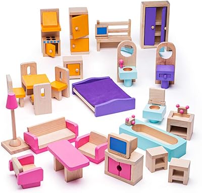 Ensemble de meubles de maison de poupée en bois big jiggs toys heritage