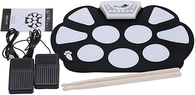 Skido 1 jeu de pads de batterie pliables en silicone avec baguette